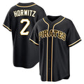 Rebec P.Pirates #2 Spencer Horwitz Player Black Fashion Out Home Game Stitched Jerseys