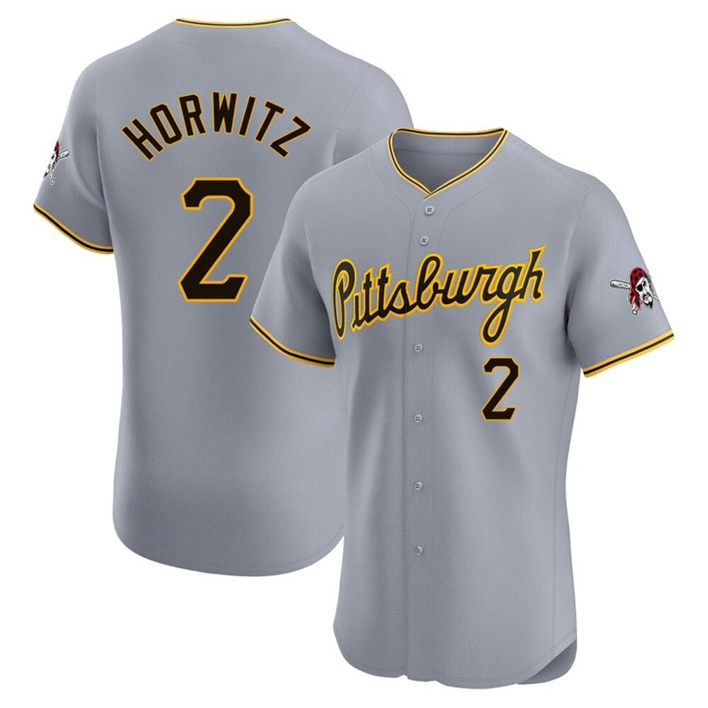 Rebec P.Pirates #2 Spencer Horwitz Player Gray Road Home Limited Elite Stitched Jerseys