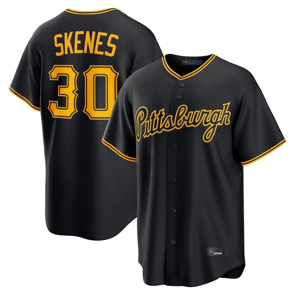 Rebec P.Pirates #30 Paul Skenes Player Black Home Game Stitched Jerseys