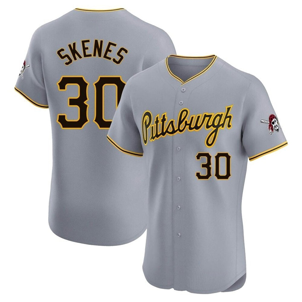 Rebec P.Pirates #30 Paul Skenes Player Gray Road Home Limited Elite Stitched Jerseys