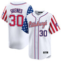 Rebec P.Pirates #30 Paul Skenes Player White 2025 Independence Day Vapor Premier Limited Stitched Jerseys
