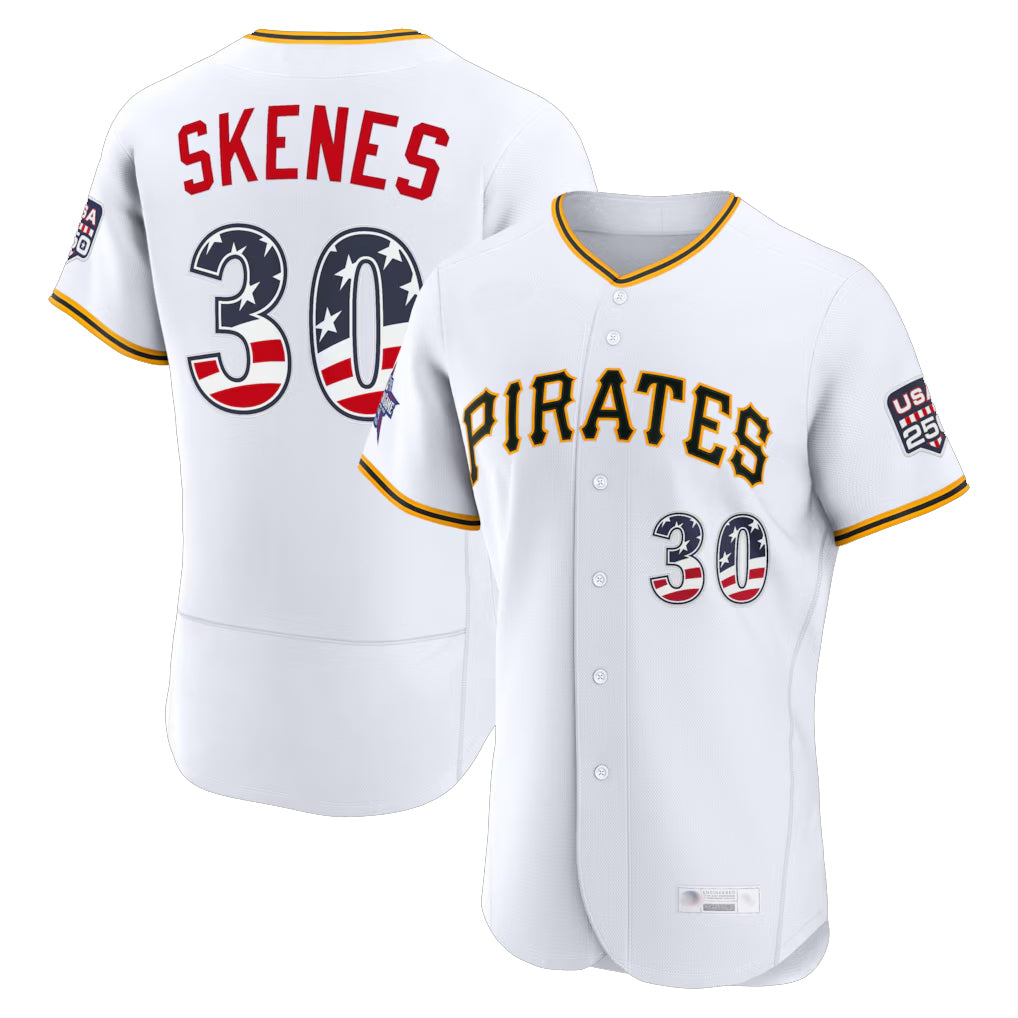Rebec P.Pirates #30 Paul Skenes Player White 2026 All-Star Edition Stars & Stripes Limited Elite Home Game Stitched Jerseys
