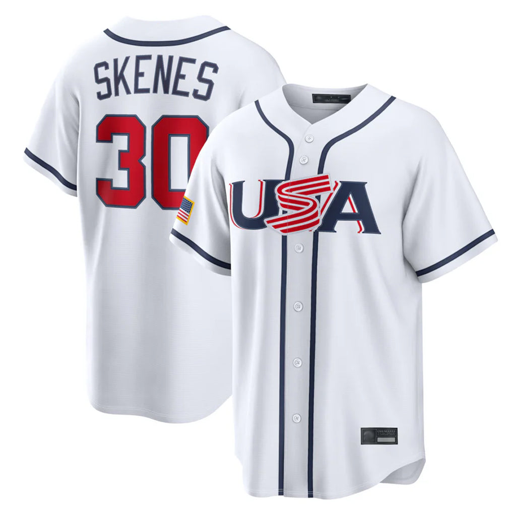 Rebec P.Pirates #30 Paul Skenes Player White USA 2026 World Classic Home Limited Stitched Jerseys