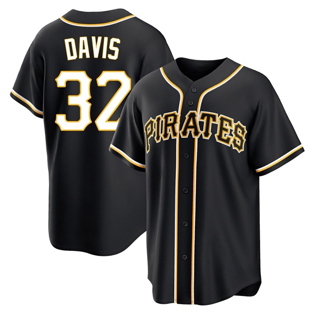 Rebec P.Pirates #32 Henry Davis Player Black Fashion Out Home Game Stitched Jerseys