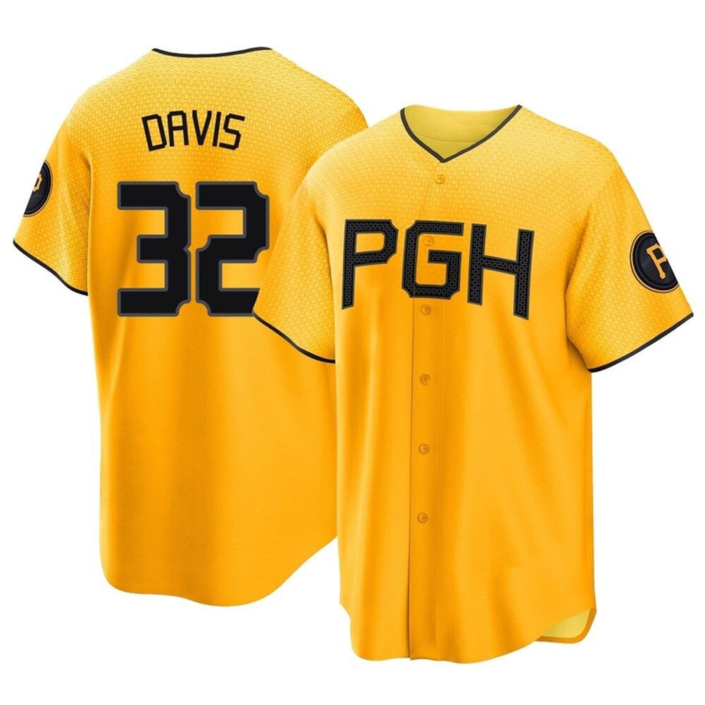 Rebec P.Pirates #32 Henry Davis Player Gold City Connect Home Game Stitched Jerseys
