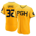 Rebec P.Pirates #32 Henry Davis Player Gold City Connect Home Limited Elite Stitched Jerseys