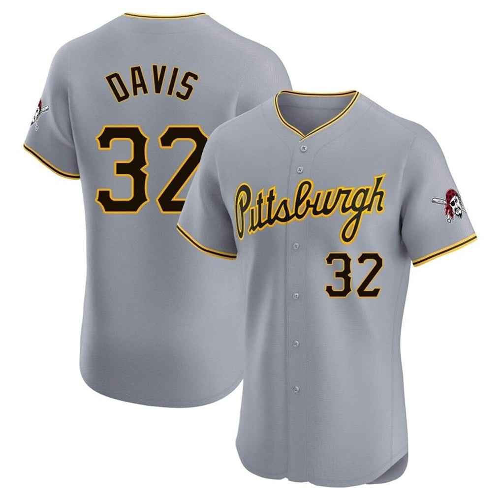 Rebec P.Pirates #32 Henry Davis Player Gray Road Home Limited Elite Stitched Jerseys