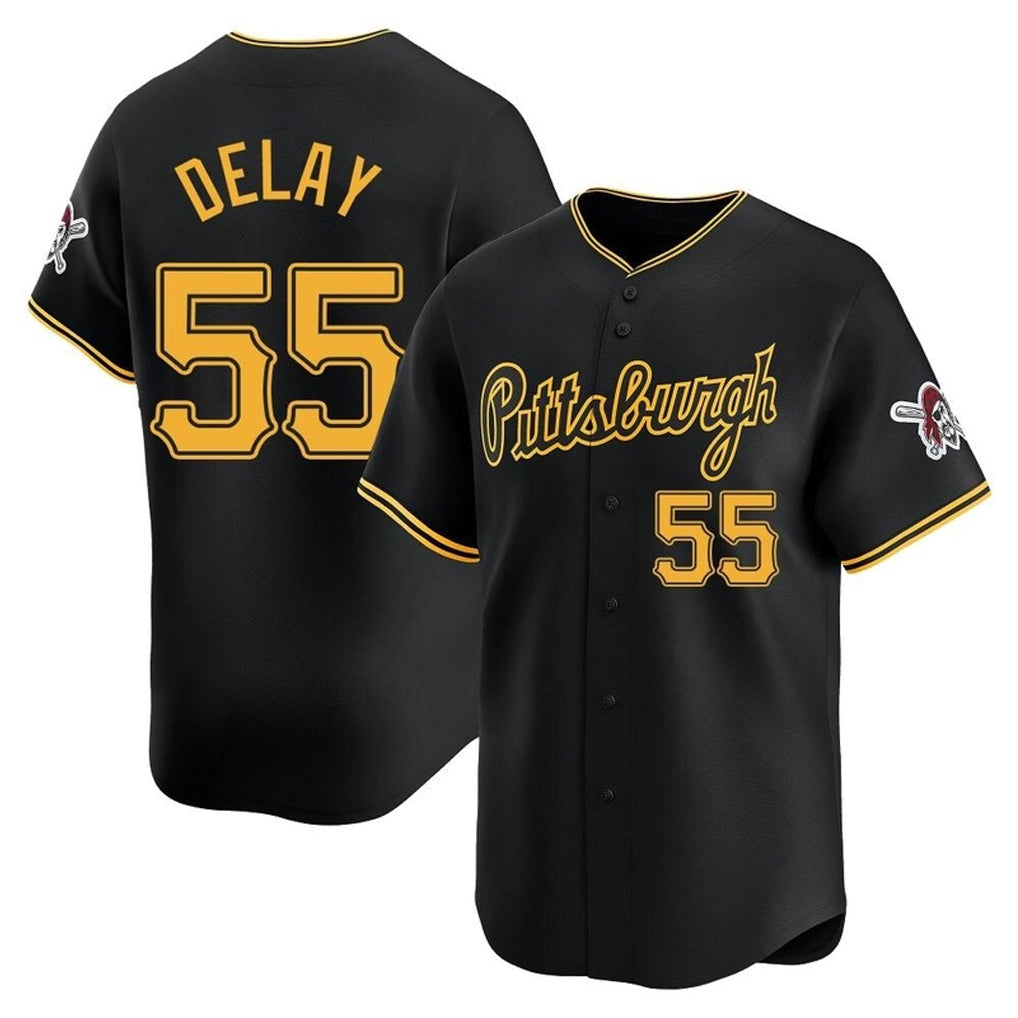 Rebec P.Pirates #55 Jason Delay Player Black Alt Home Limited Stitched Jerseys