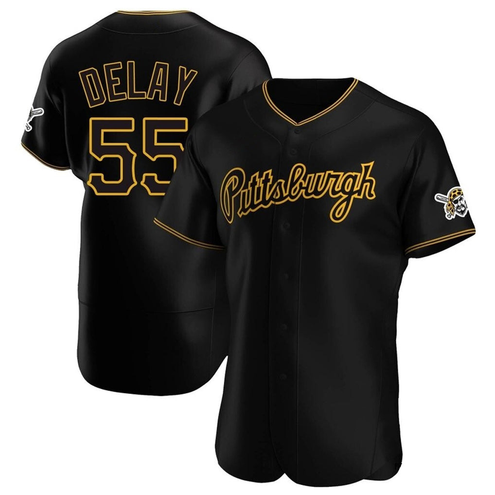 Rebec P.Pirates #55 Jason Delay Player Black Home Limited Elite Stitched Jerseys