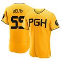 Rebec P.Pirates #55 Jason Delay Player Gold City Connect Home Limited Elite Stitched Jerseys