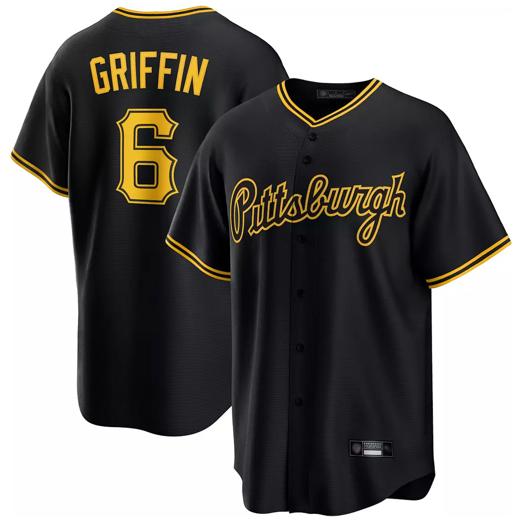 Rebec P.Pirates #6 Konnor Griffin Player Black Alt Home Game Stitched Jerseys