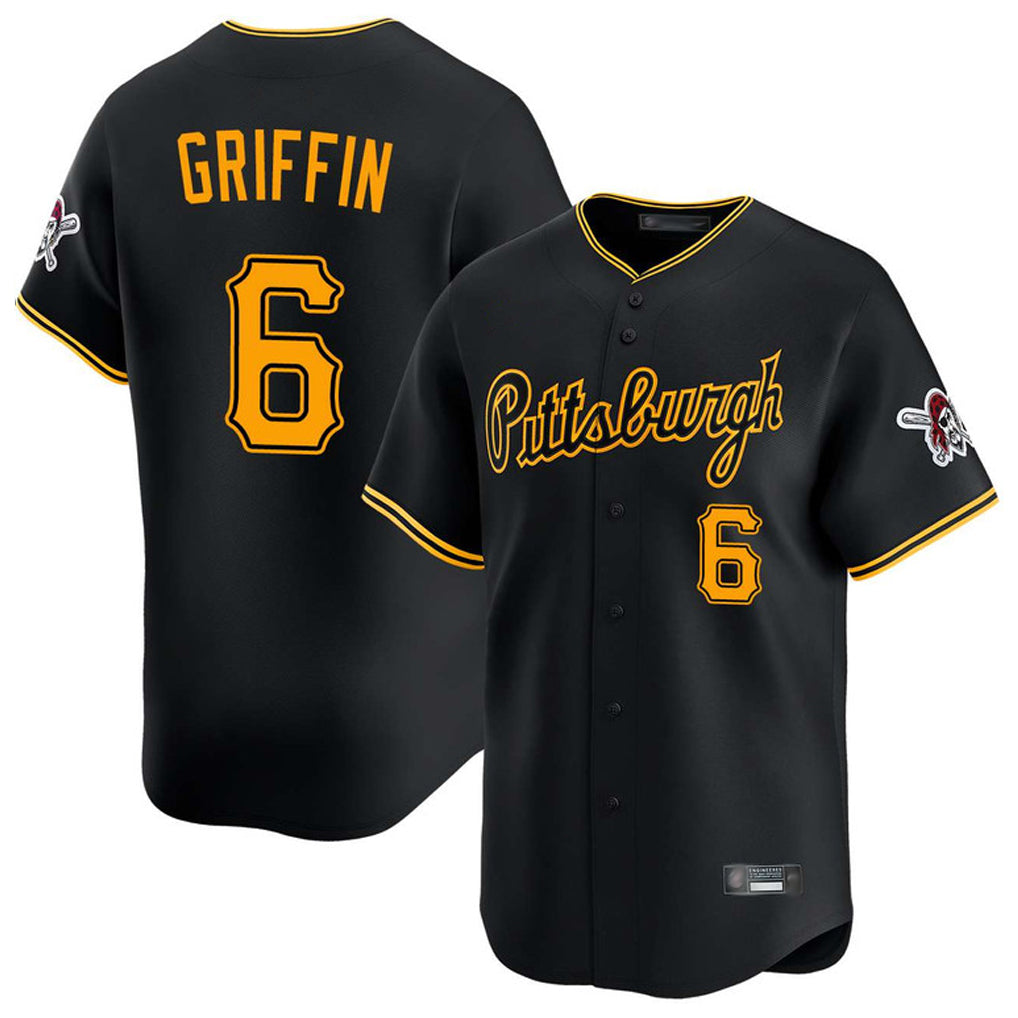 Rebec P.Pirates #6 Konnor Griffin Player Black Alt Home Limited Stitched Jerseys