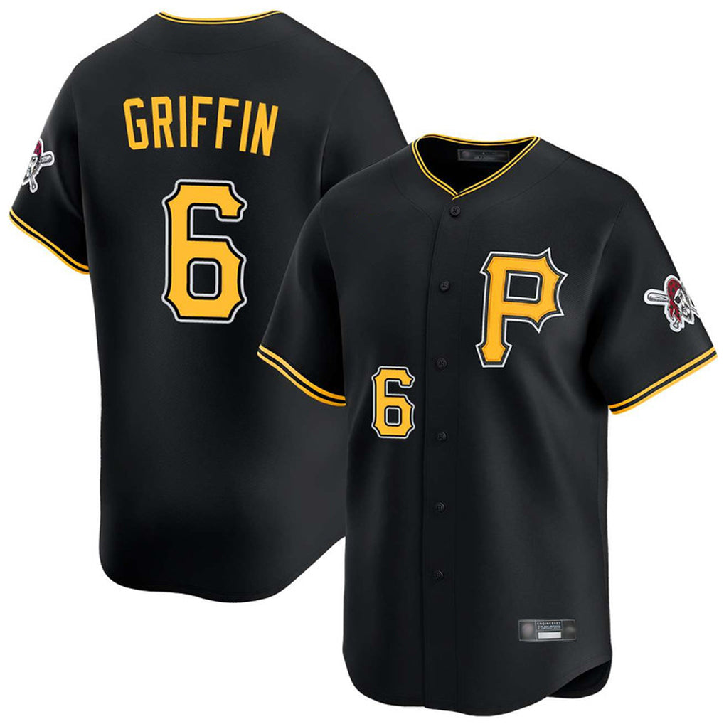 Rebec P.Pirates #6 Konnor Griffin Player Black Alternate Limited Game Stitched Jerseys