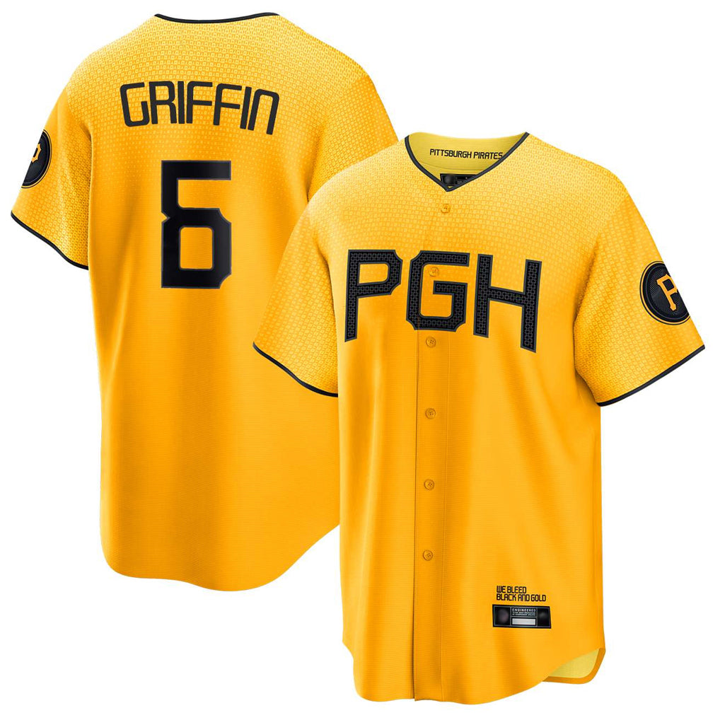Rebec P.Pirates #6 Konnor Griffin Player Gold City Connect Home Game Stitched Jerseys