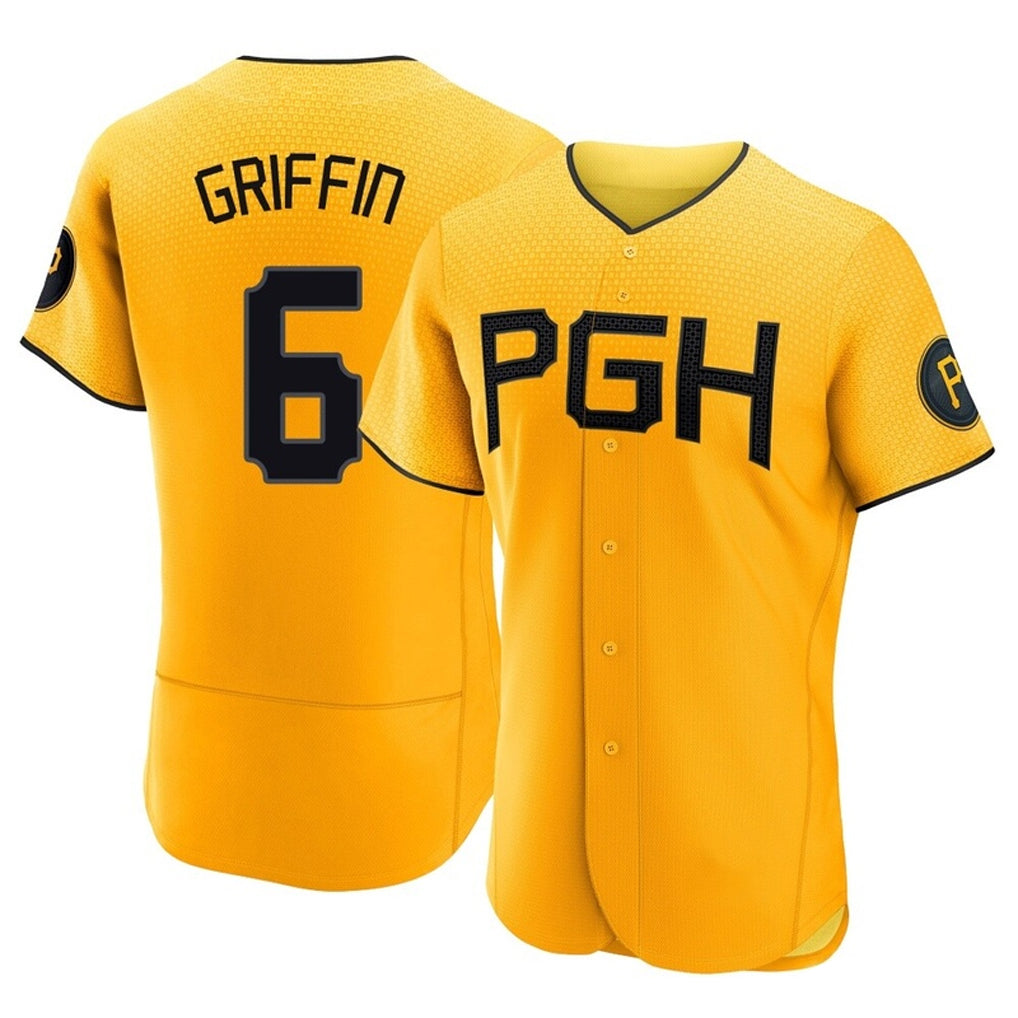 Rebec P.Pirates #6 Konnor Griffin Player Gold City Connect Home Limited Elite Stitched Jerseys