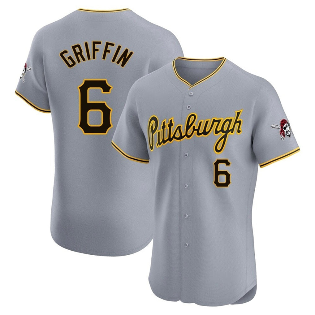 Rebec P.Pirates #6 Konnor Griffin Player Gray Road Home Limited Elite Stitched Jerseys