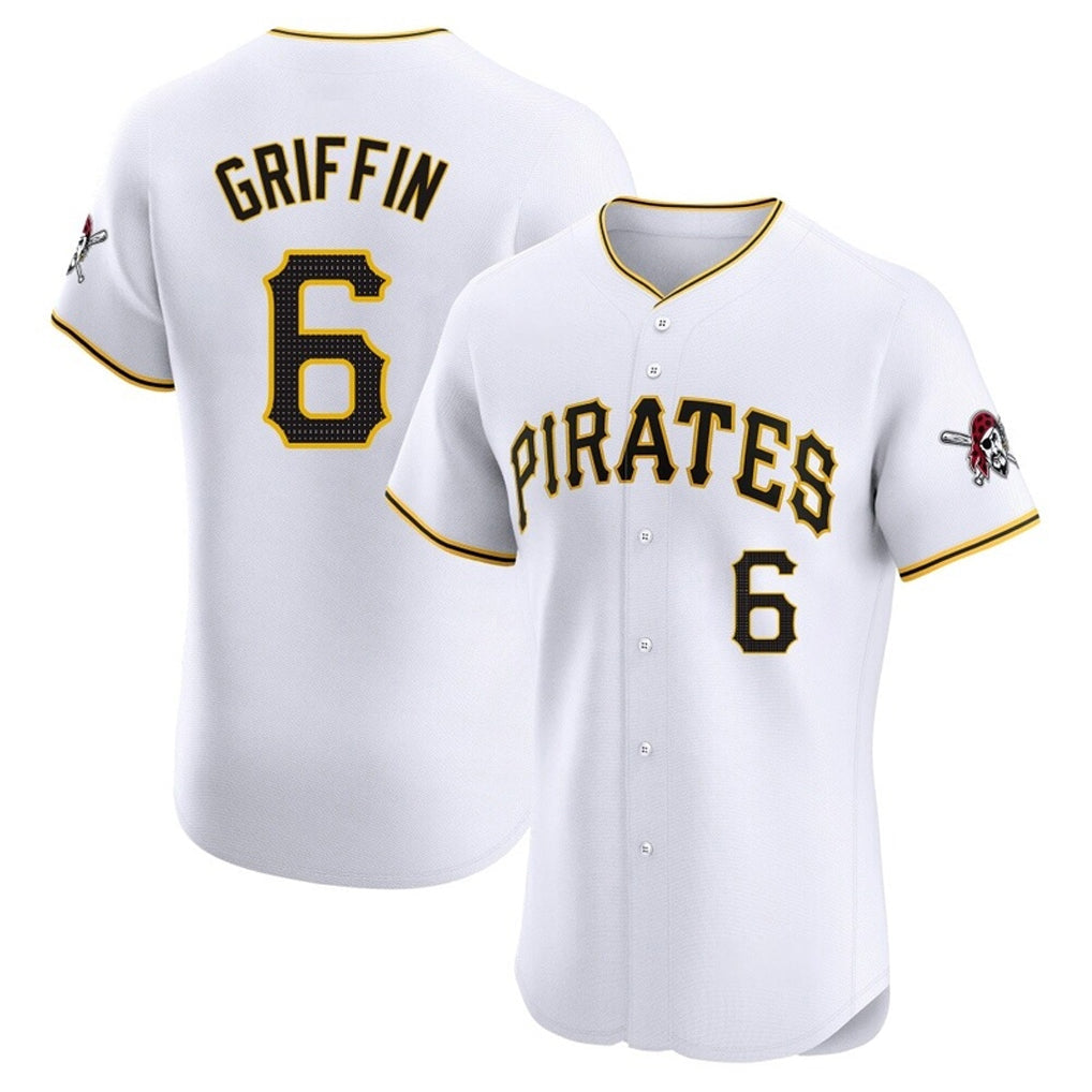 Rebec P.Pirates #6 Konnor Griffin Player White Home Limited Elite Stitched Jerseys