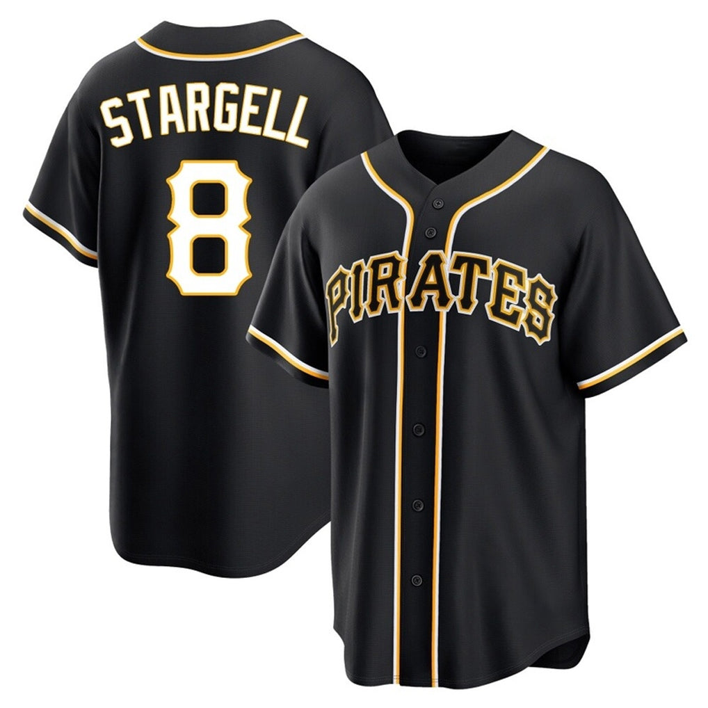 Rebec P.Pirates #8 Willie Stargell Player Black Fashion Out Home Game Stitched Jerseys