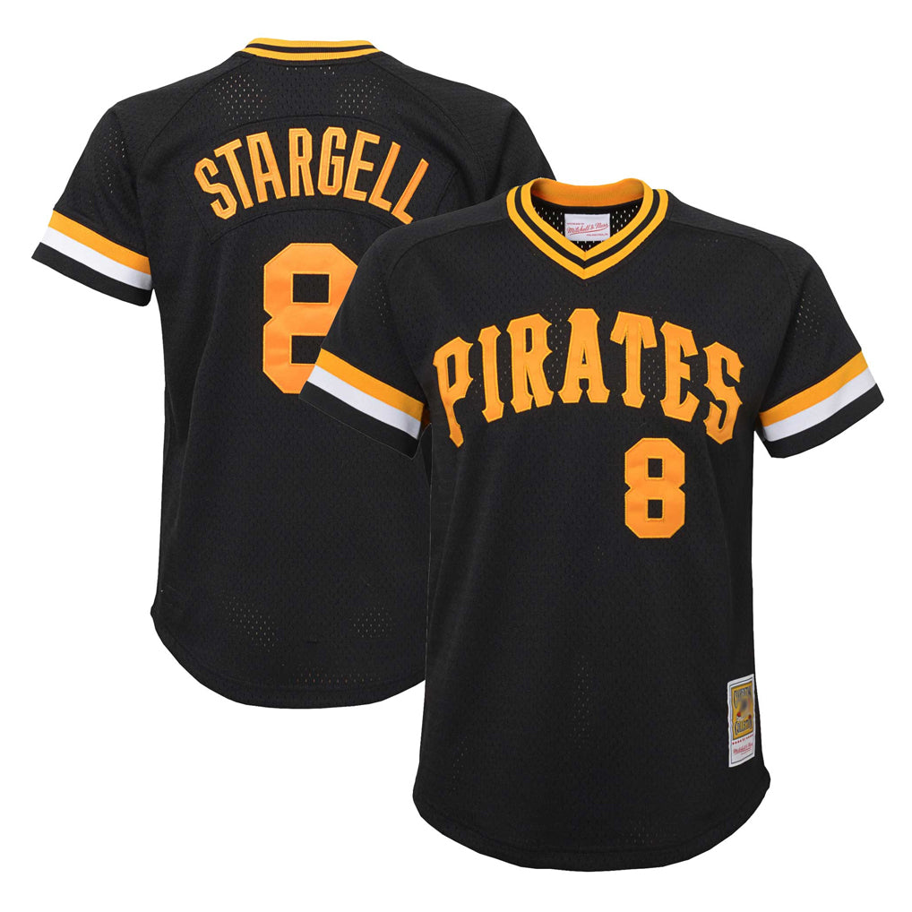 Rebec P.Pirates #8 Willie Stargell Player Black Mitchell & Ness Black Cooperstown Collection Mesh Batting Limited Stitched Jerseys
