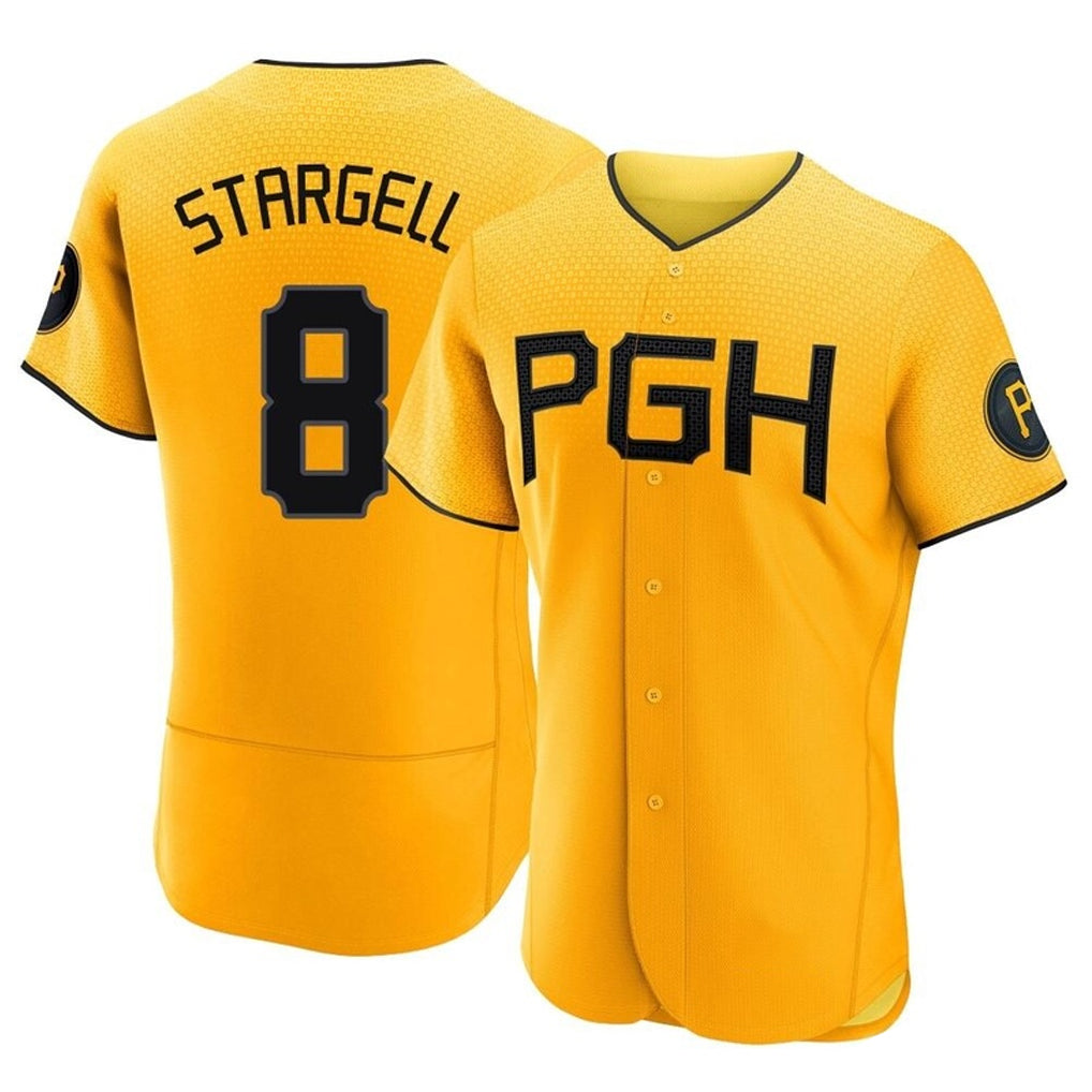 Rebec P.Pirates #8 Willie Stargell Player Gold City Connect Home Limited Elite Stitched Jerseys