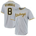 Rebec P.Pirates #8 Willie Stargell Player Gray Road Home Game Stitched Jerseys