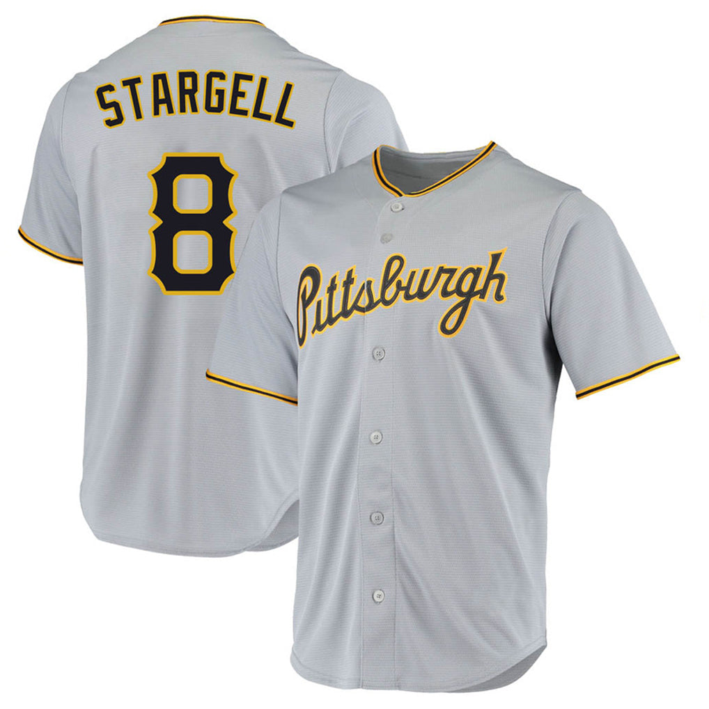 Rebec P.Pirates #8 Willie Stargell Player Gray Road Home Game Stitched Jerseys