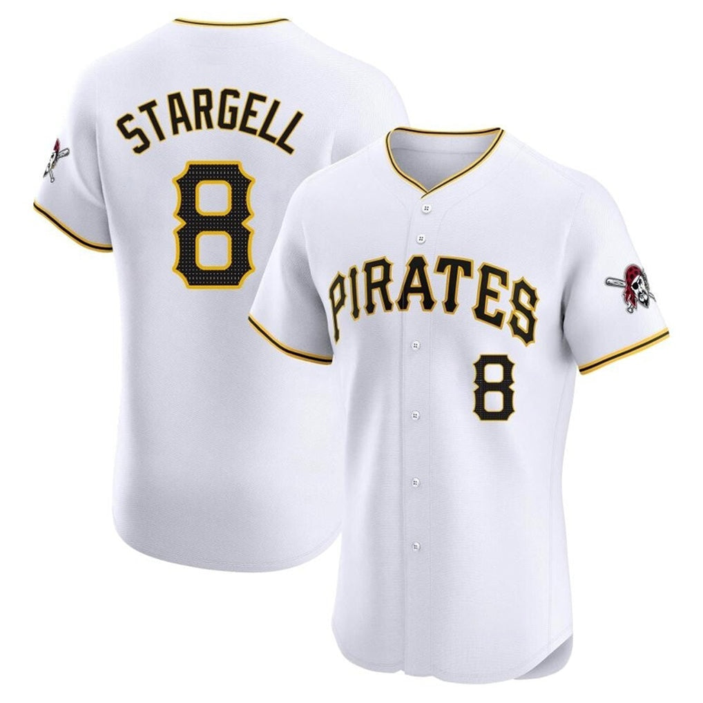Rebec P.Pirates #8 Willie Stargell Player White Home Limited Elite Stitched Jerseys