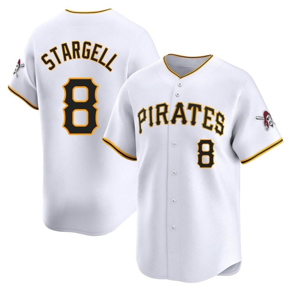 Rebec P.Pirates #8 Willie Stargell Player White Home Limited Stitched Jerseys