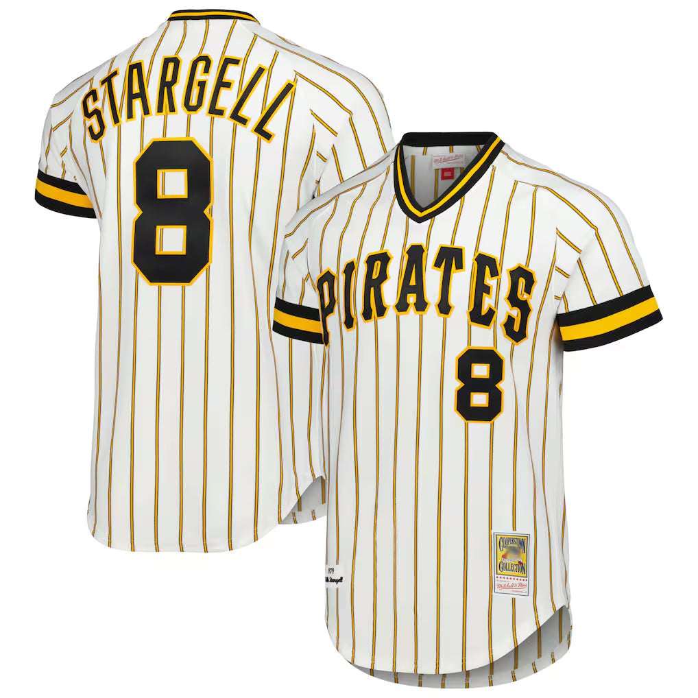 Rebec P.Pirates #8 Willie Stargell Player White Mitchell & Ness Cooperstown Collection 1979 Limited Stitched Jerseys