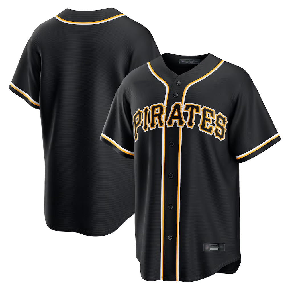 Rebec P.Pirates Blank Player Black Fashion Out Home Game Stitched Jerseys