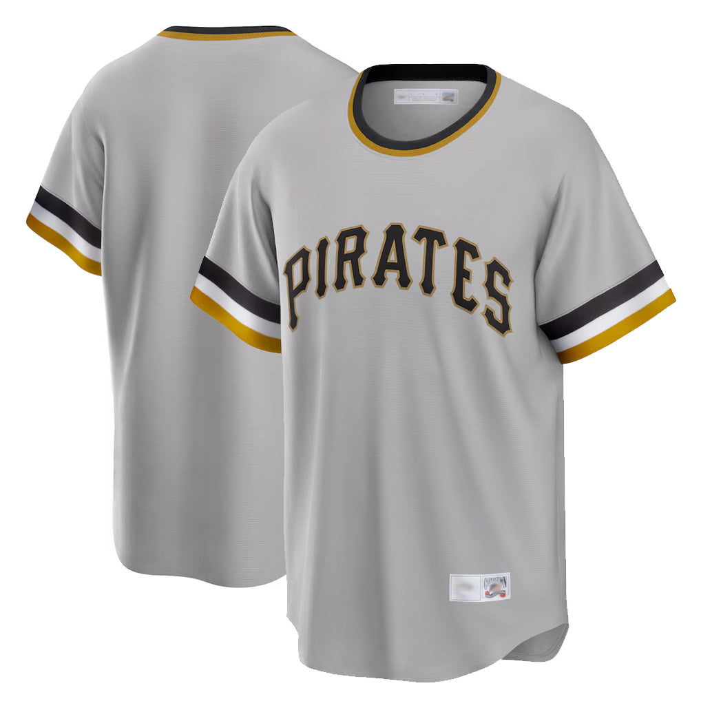 Rebec P.Pirates Blank Player Gray Throwback Cooperstown Collection Limited T-shirt Stitched Jerseys