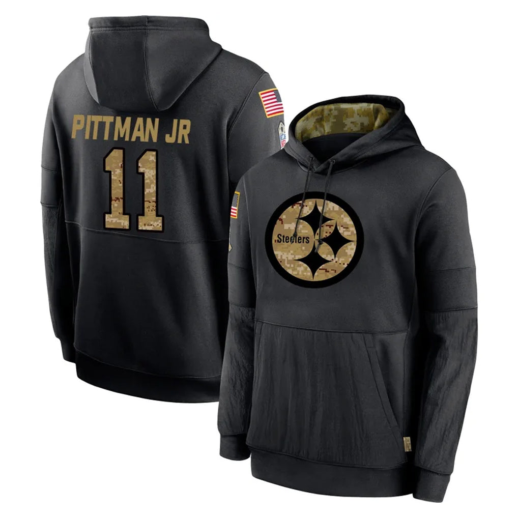 Rebec P.Steelers #11 Michael Pittman Jr. Player Black Salute to Service Hoodies Limited Game Stitched Jerseys