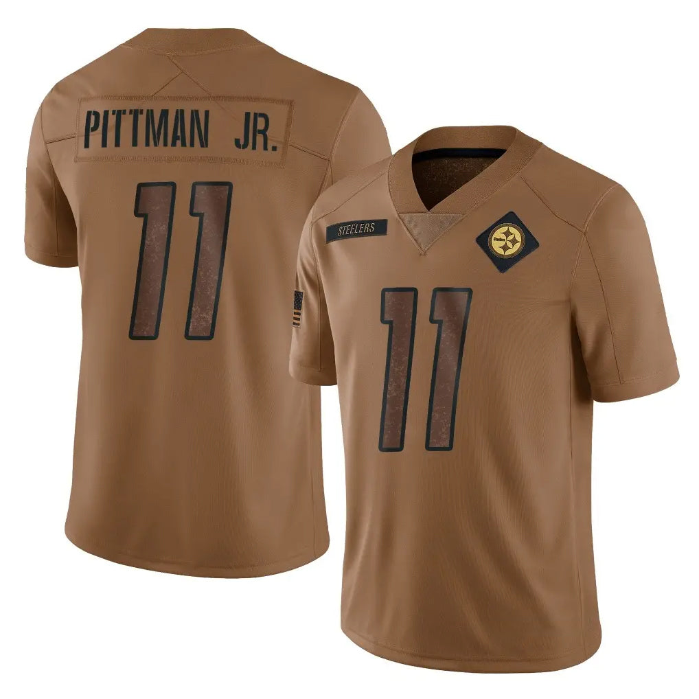 Rebec P.Steelers #11 Michael Pittman Jr. Player Brown Limited Salute To Service Home Game Stitched Jerseys