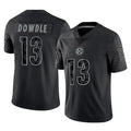Rebec P.Steelers #13 Rico Dowdle Player Black Reflective Limited Home Game Stitched Jerseys