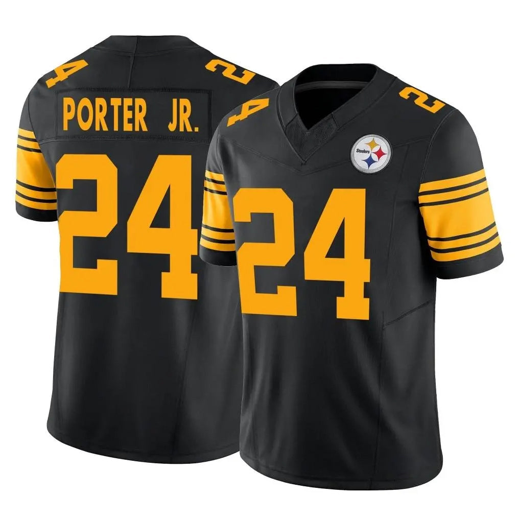 Rebec P.Steelers #24 Joey Porter Jr. Player Black Limited 2nd Alternate Vapor F.U.S.E. Home Game Stitched Jerseys