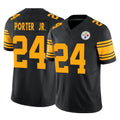 Rebec P.Steelers #24 Joey Porter Jr. Player Black Limited 2nd Alternate Vapor F.U.S.E. Home Game Stitched Jerseys