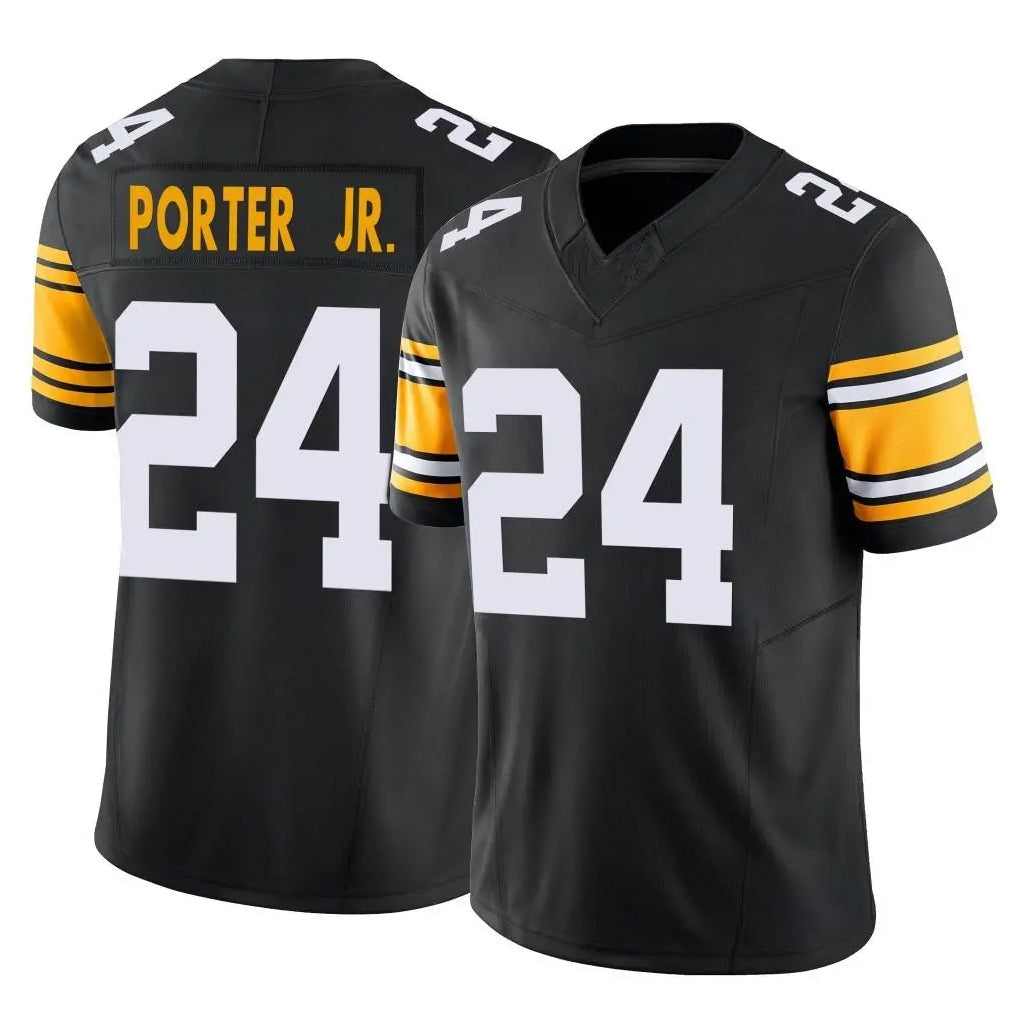 Rebec P.Steelers #24 Joey Porter Jr. Player Black Limited Alternate Vapor F.U.S.E. Home Game Stitched Jerseys