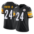 Rebec P.Steelers #24 Joey Porter Jr. Player Black Limited Vapor F.U.S.E. Home Game Stitched Jerseys