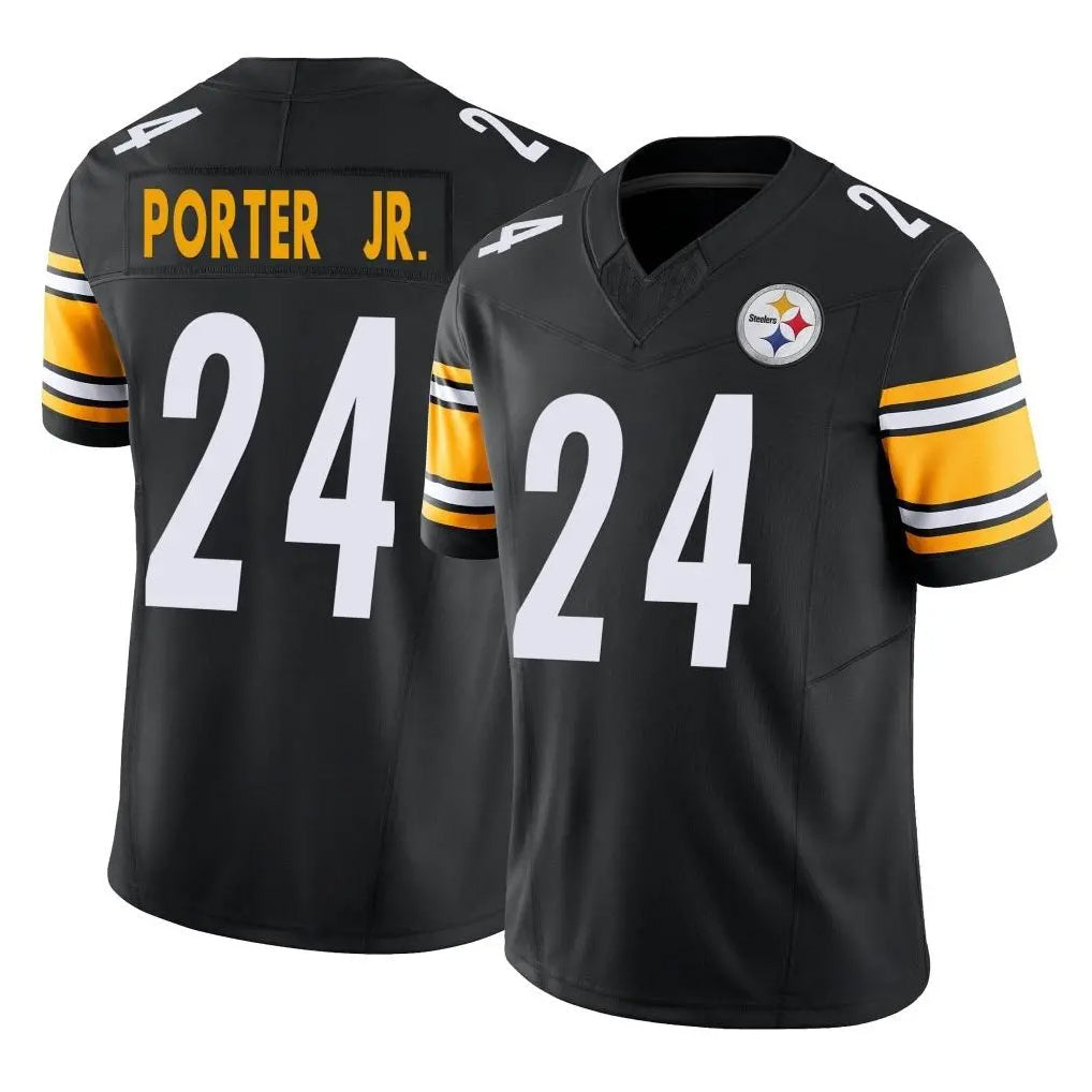 Rebec P.Steelers #24 Joey Porter Jr. Player Black Limited Vapor F.U.S.E. Home Game Stitched Jerseys