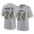 Rebec P.Steelers #24 Joey Porter Jr. Player Gray Atmosphere Fashion Home Game Stitched Jerseys