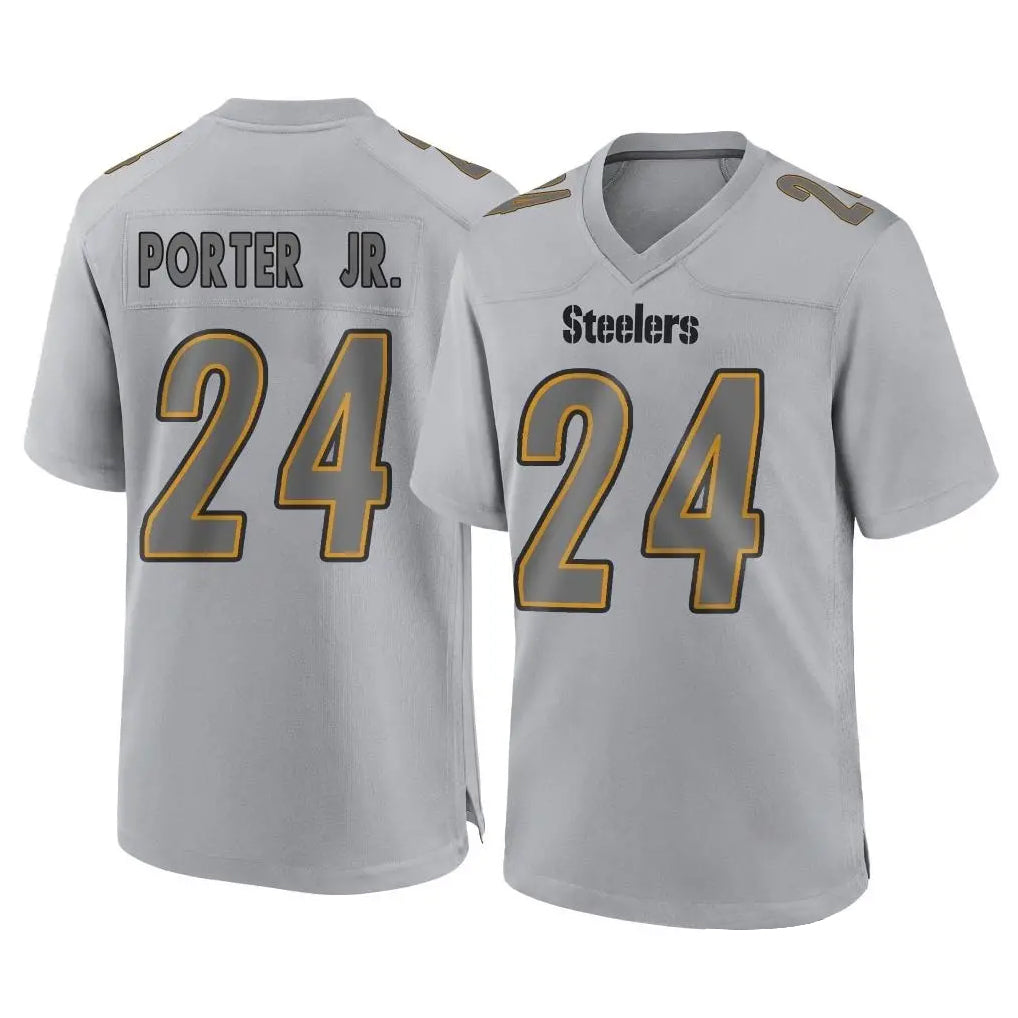 Rebec P.Steelers #24 Joey Porter Jr. Player Gray Atmosphere Fashion Home Game Stitched Jerseys