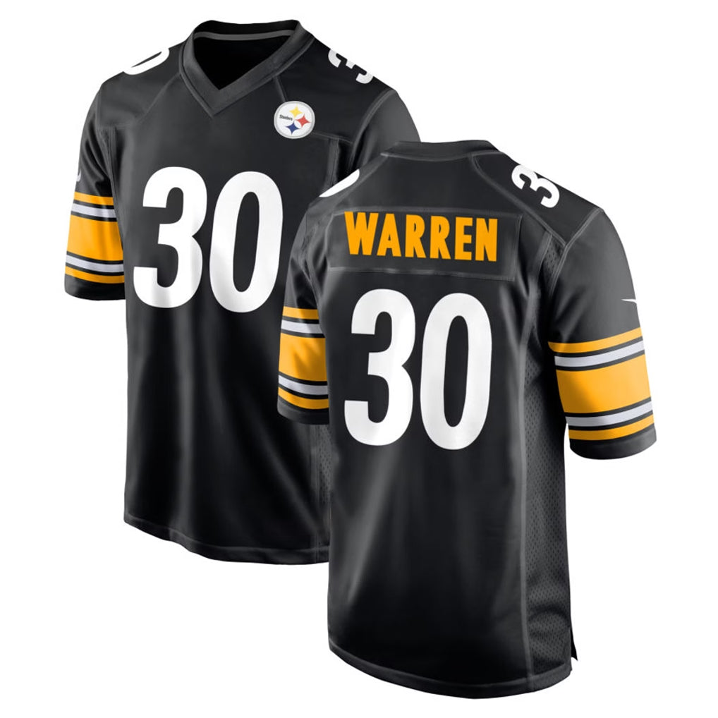 Rebec P.Steelers #30 Jaylen Warren Player Black Home Game Stitched Jerseys