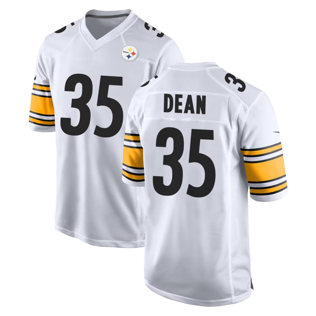 Rebec P.Steelers #35 Jamel Dean Player White Home Game Stitched Jerseys