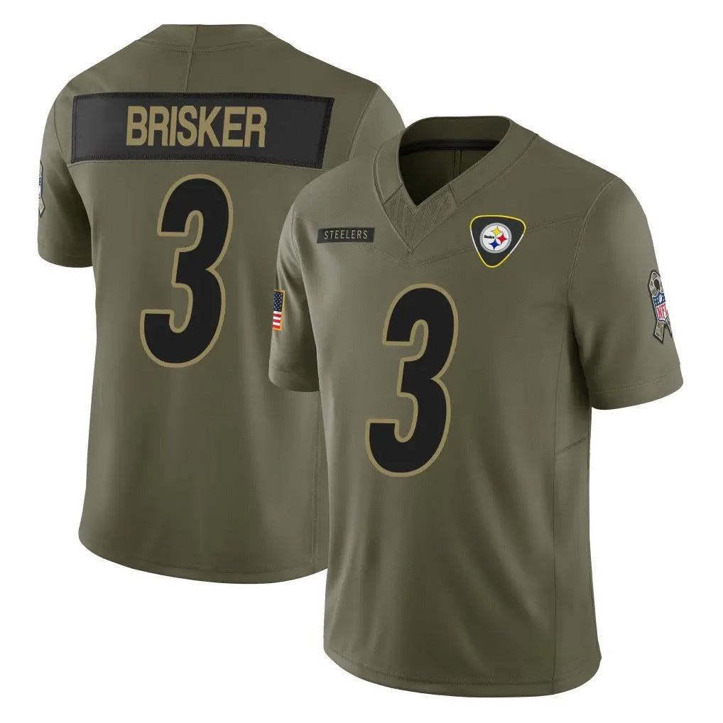 Rebec P.Steelers #3 Jaquan Brisker Player Olive 2025 Salute To Service Limited Home Game Stitched Jerseys
