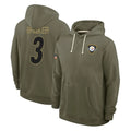 Rebec P.Steelers #3 Jaquan Brisker Player Olive Salute to Service Pullover Hoodies Limited Stitched Jerseys