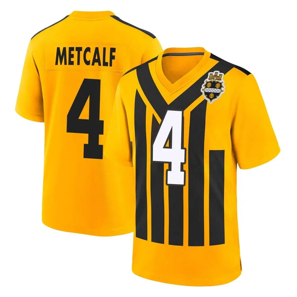 Rebec P.Steelers #4 DK Metcalf Player Gold Limited 1933 Throwback Home Game Stitched Jerseys