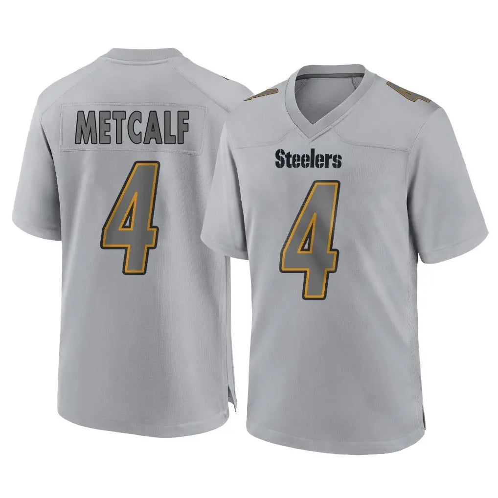 Rebec P.Steelers #4 DK Metcalf Player Gray Atmosphere Fashion Home Game Stitched Jerseys