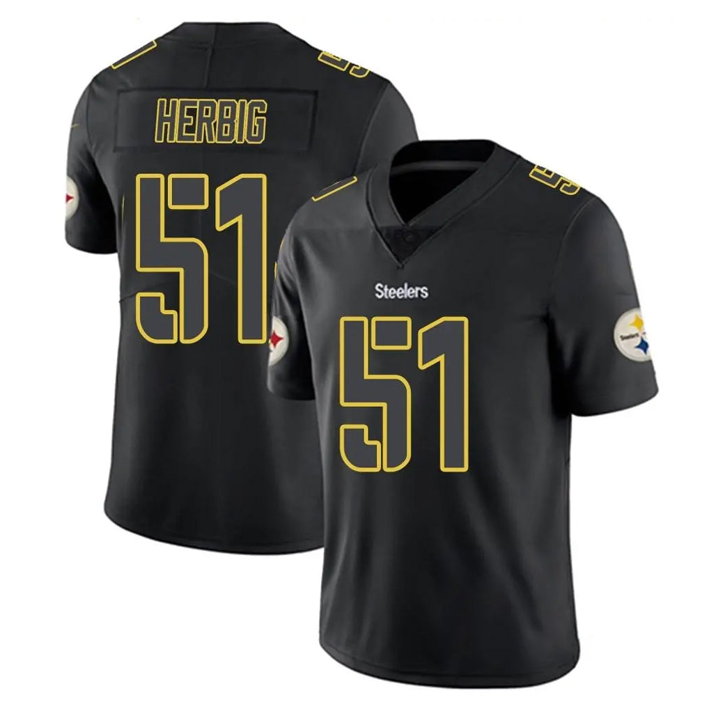 Rebec P.Steelers #51 Nick Herbig Player Black Impact Limited Home Game Stitched Jerseys