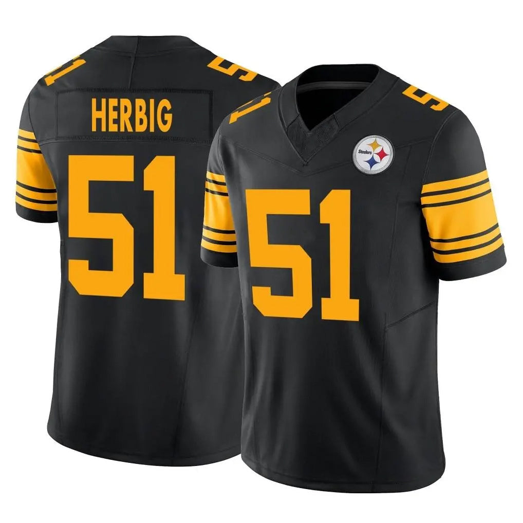 Rebec P.Steelers #51 Nick Herbig Player Black Limited 2nd Alternate Vapor F.U.S.E. Home Game Stitched Jerseys