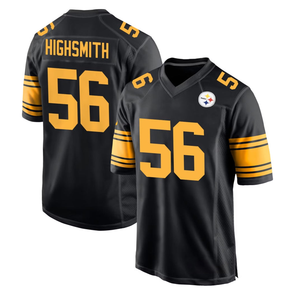 Rebec P.Steelers #56 Alex Highsmith Player Black Color Rush Home Game Stitched Jerseys